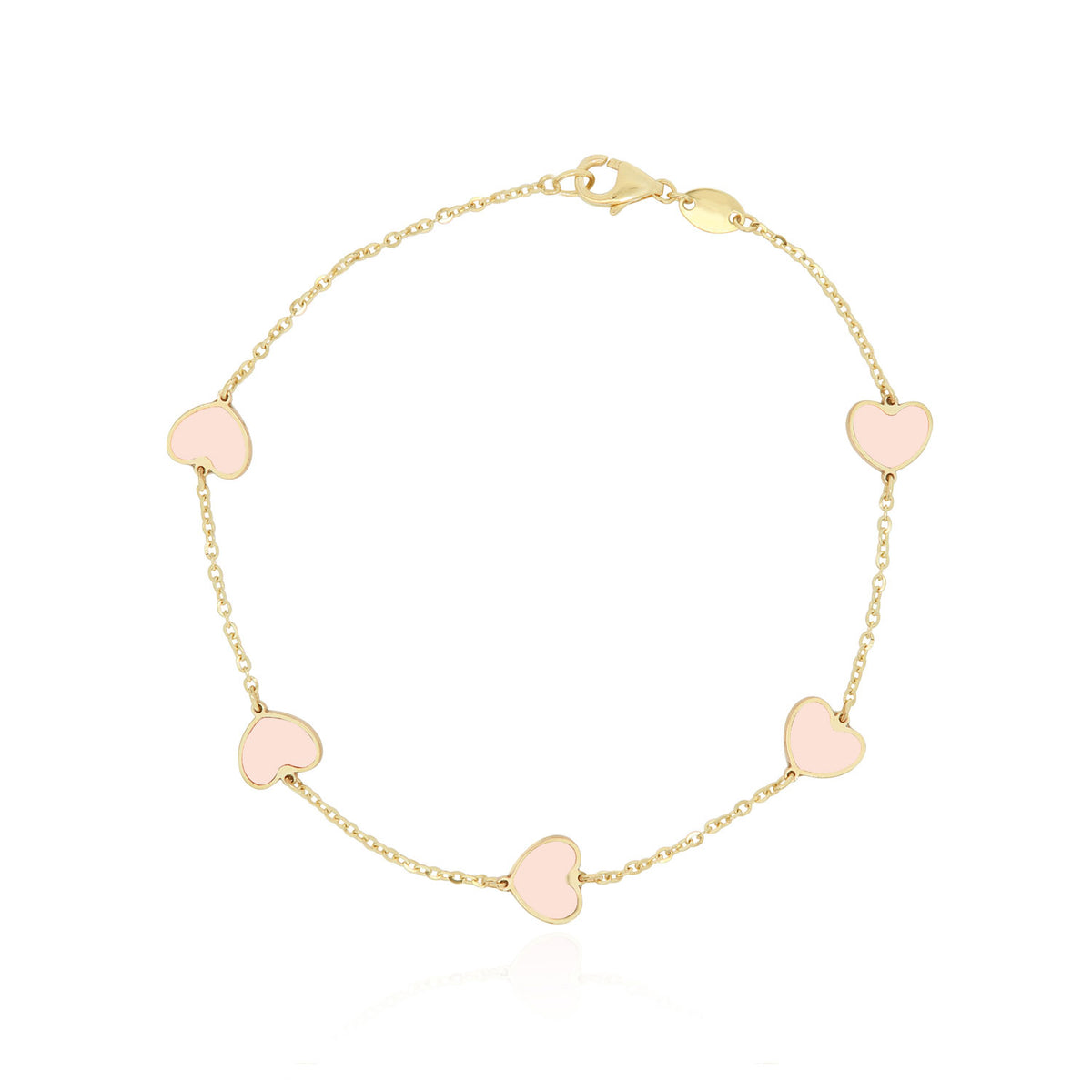 Pink canvas heart bracelet main image 0