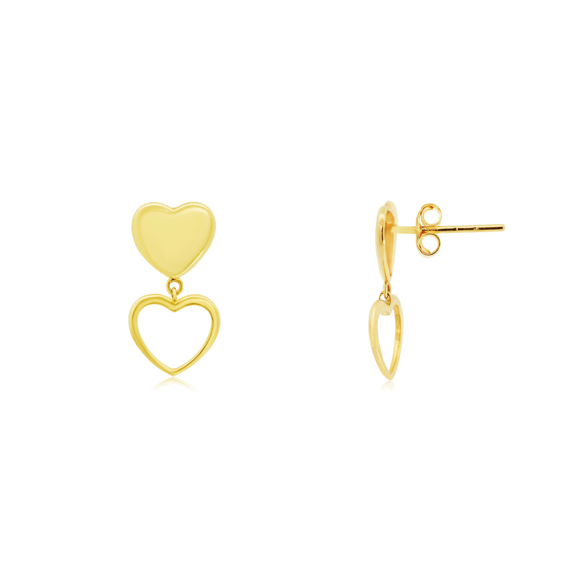 Ivory Heart Drop Clip Earrings main image 1