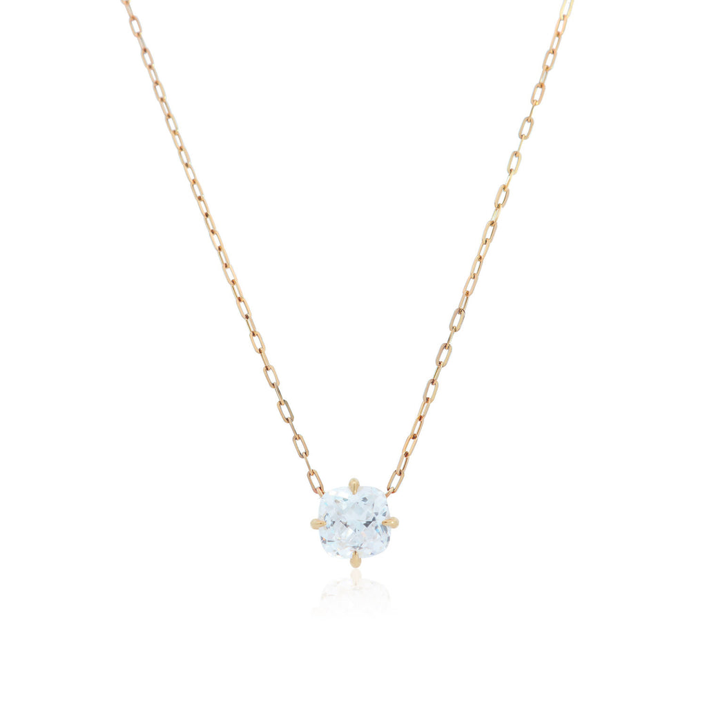 Cushion Cut Diamond Solitaire Necklace