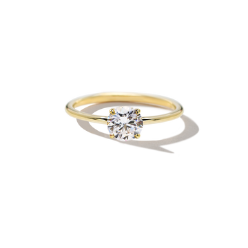 18K Yellow Gold Round Engagement Ring