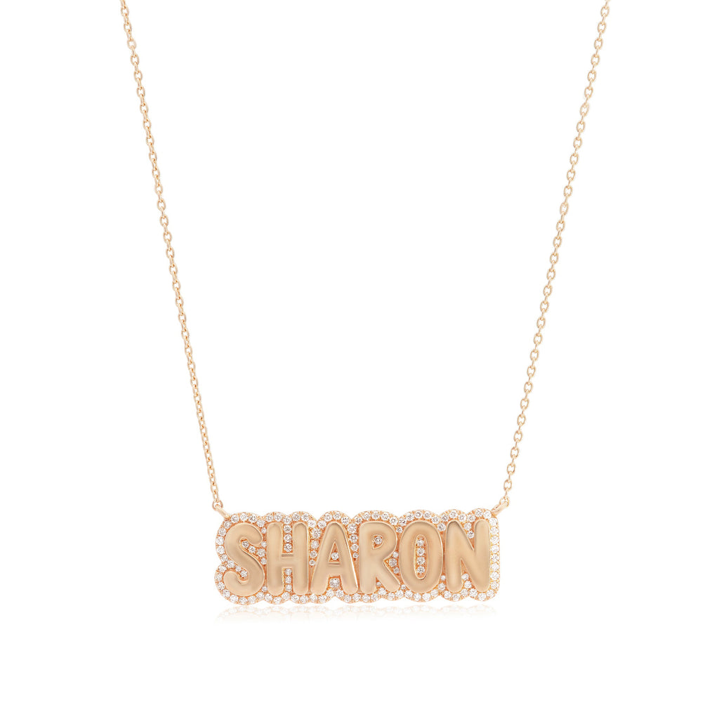 Diamond Bubble Name Necklace
