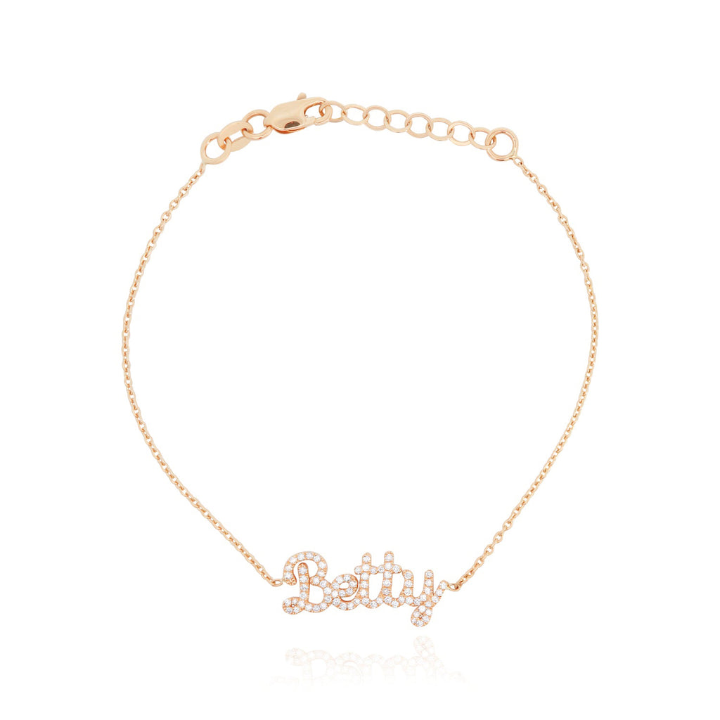 Diamond Script Name Bracelet