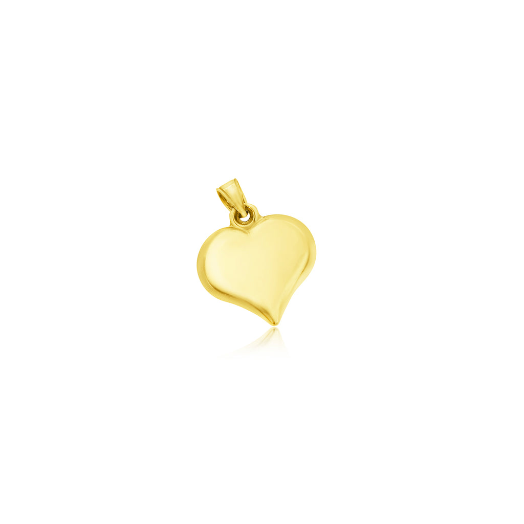 Gold Puffy Heart Charm