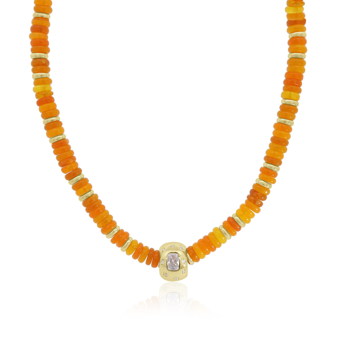 Orange Bead Rondel Necklace – The Lovery