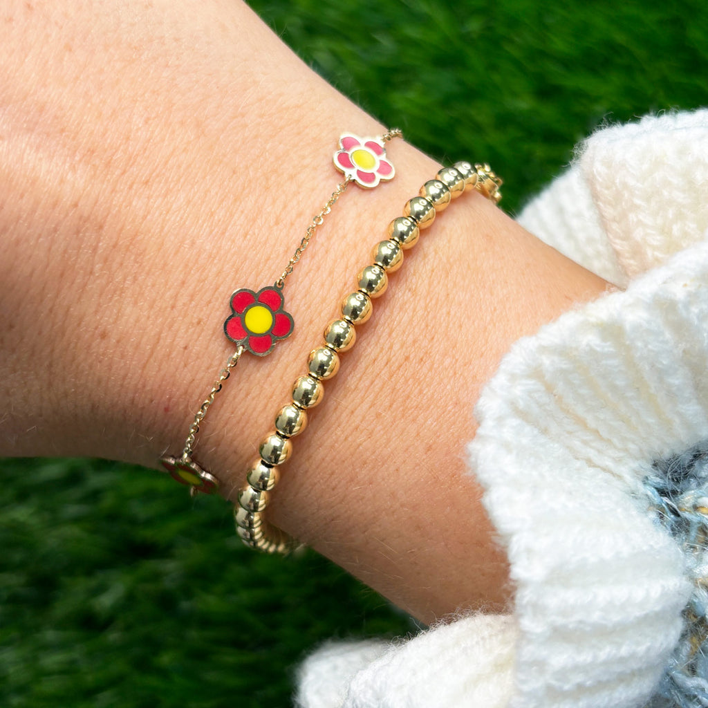 Large Gold Ball Bead Bracelet