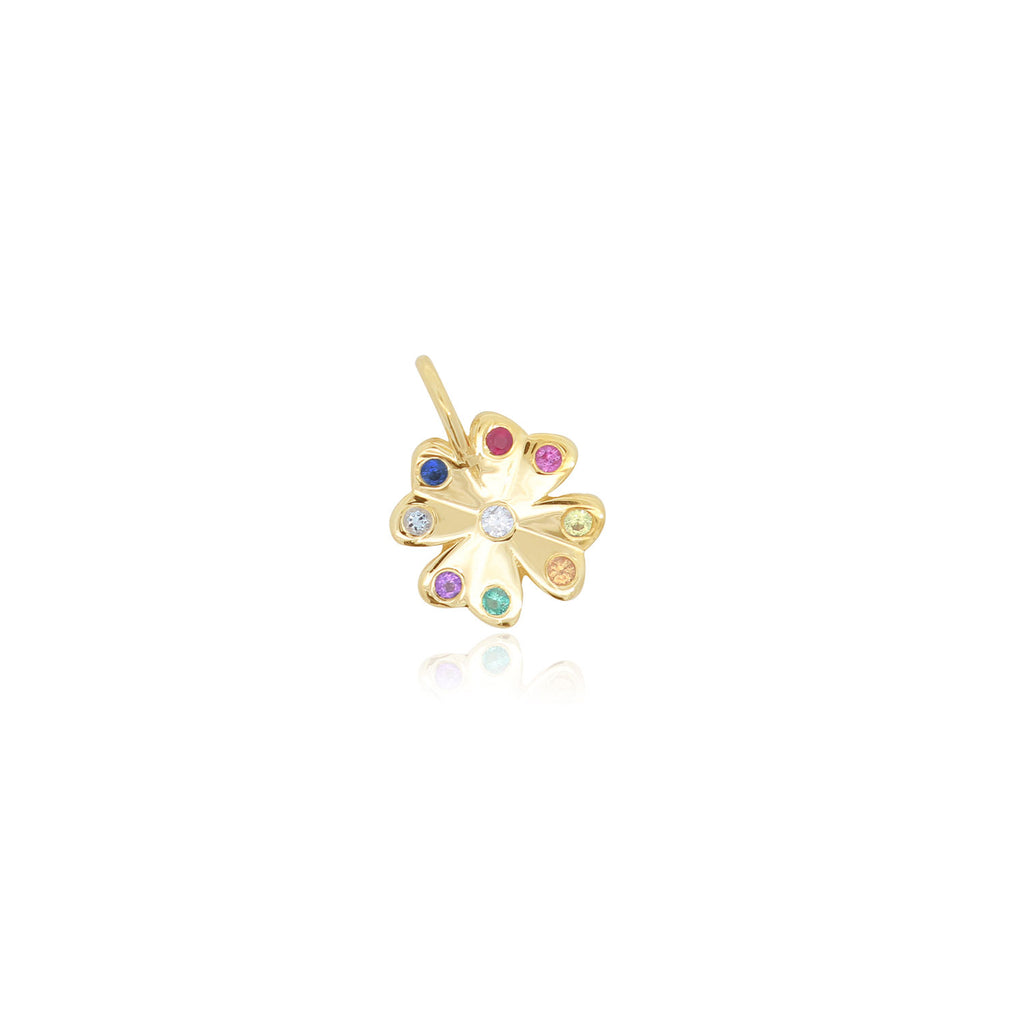 Rainbow Gemstone Clover Charm