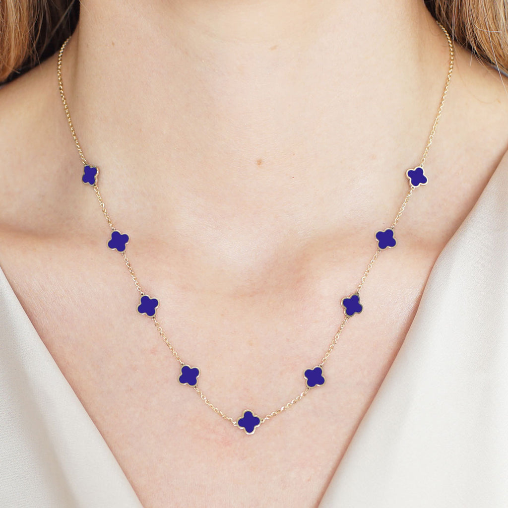 Mini Lapis Clover Necklace