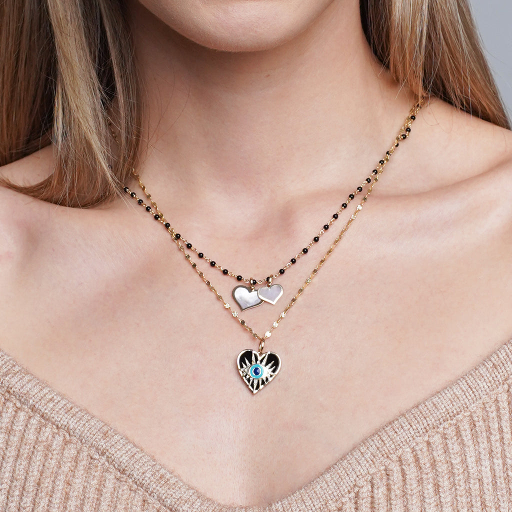 Mini Mother of Pearl Heart Charm