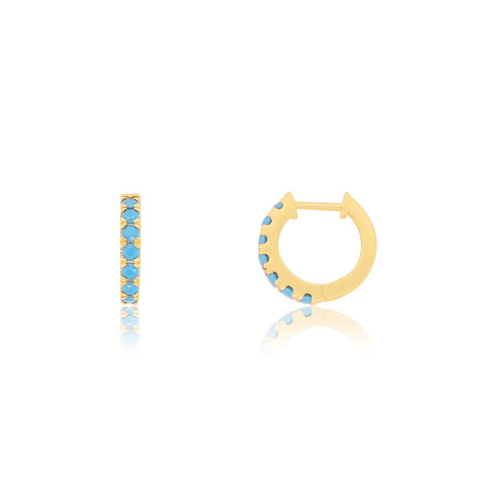 Turquoise Huggie Hoop Earrings