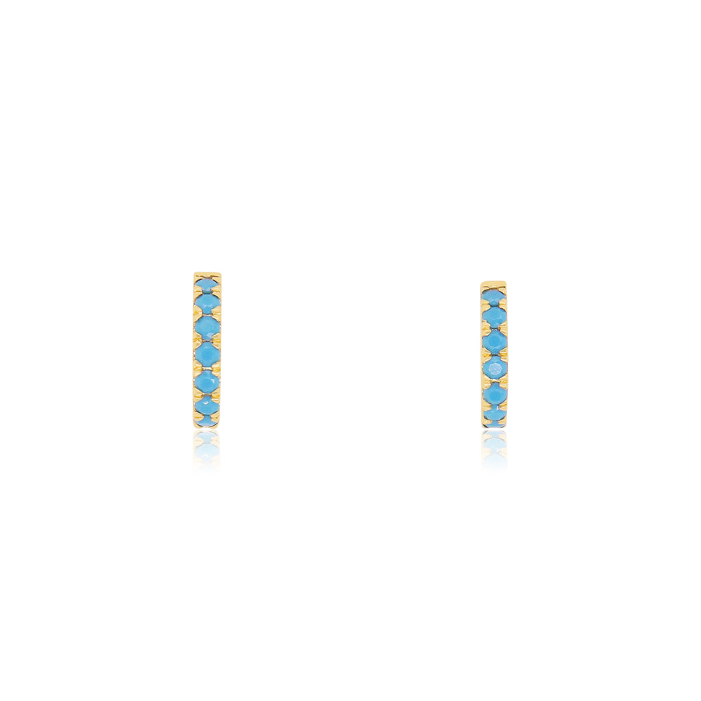 Turquoise Huggie Hoop Earrings