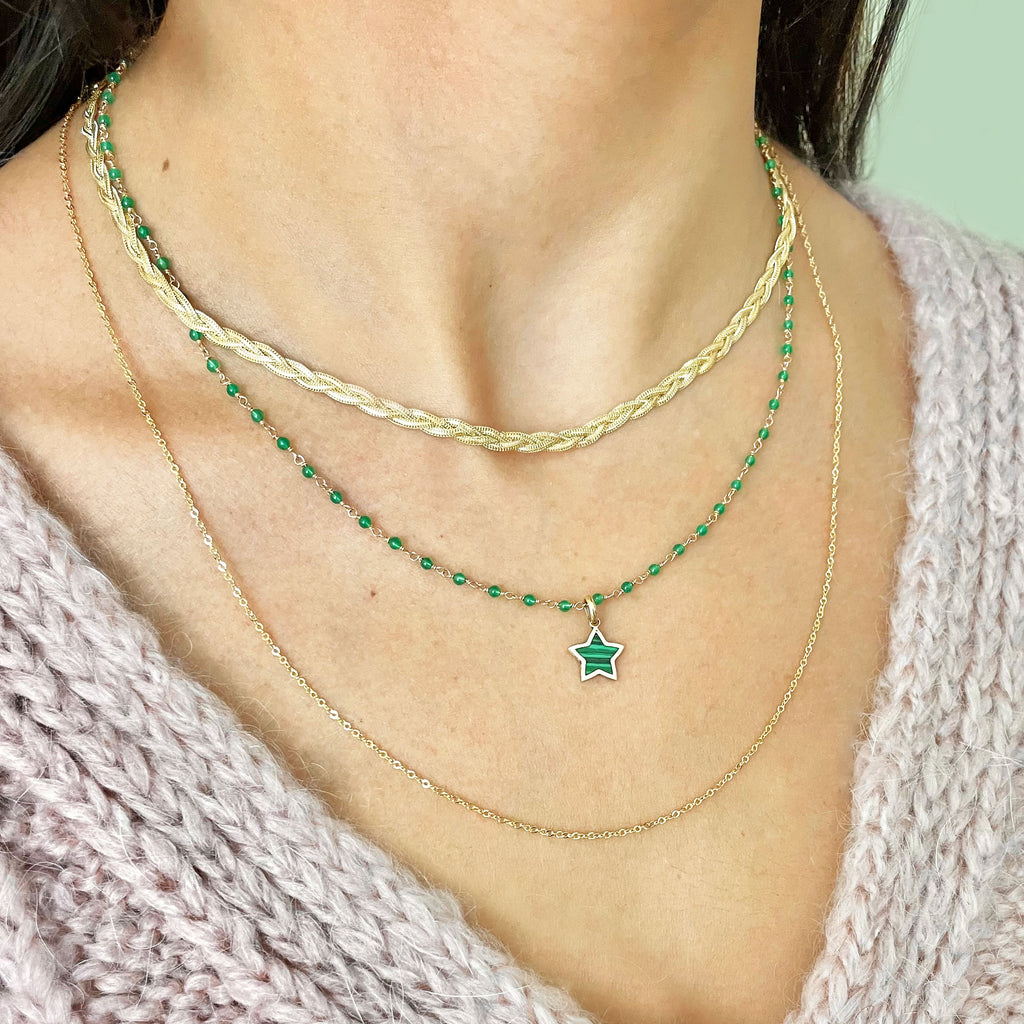 Mini Malachite Star Charm
