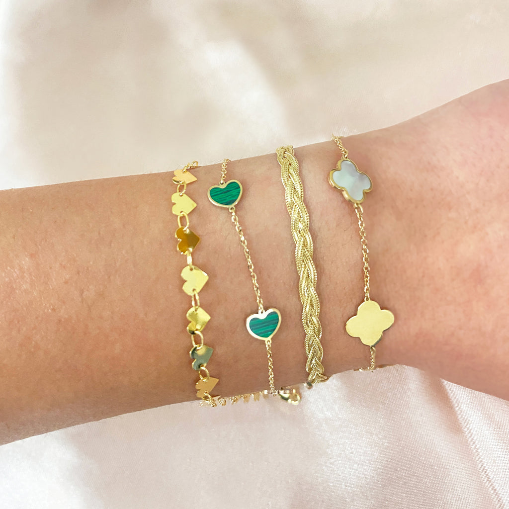 Gold Mirrored Heart Bracelet