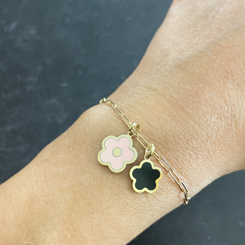 Mini Onyx Flower Charm