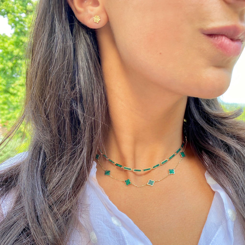 Baguette Malachite Necklace