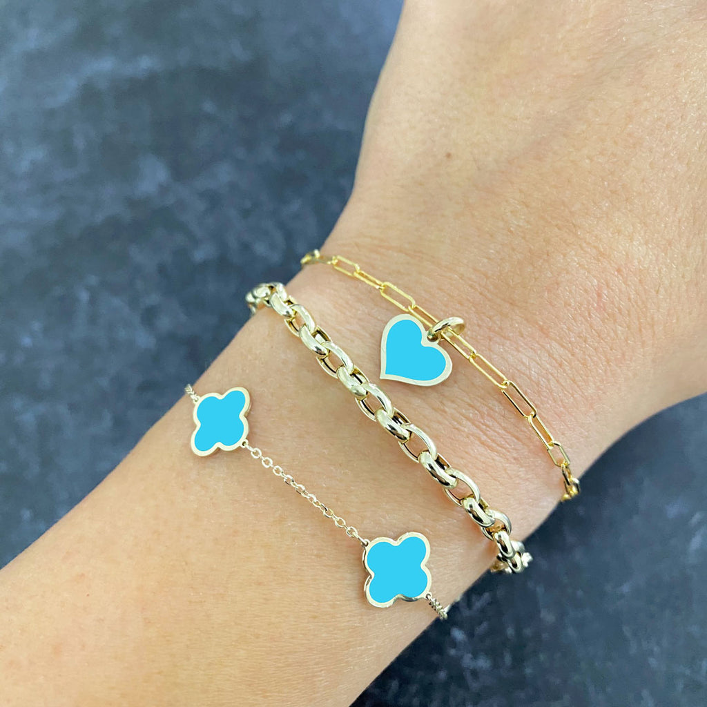 Large Turquoise Clover Bracelet