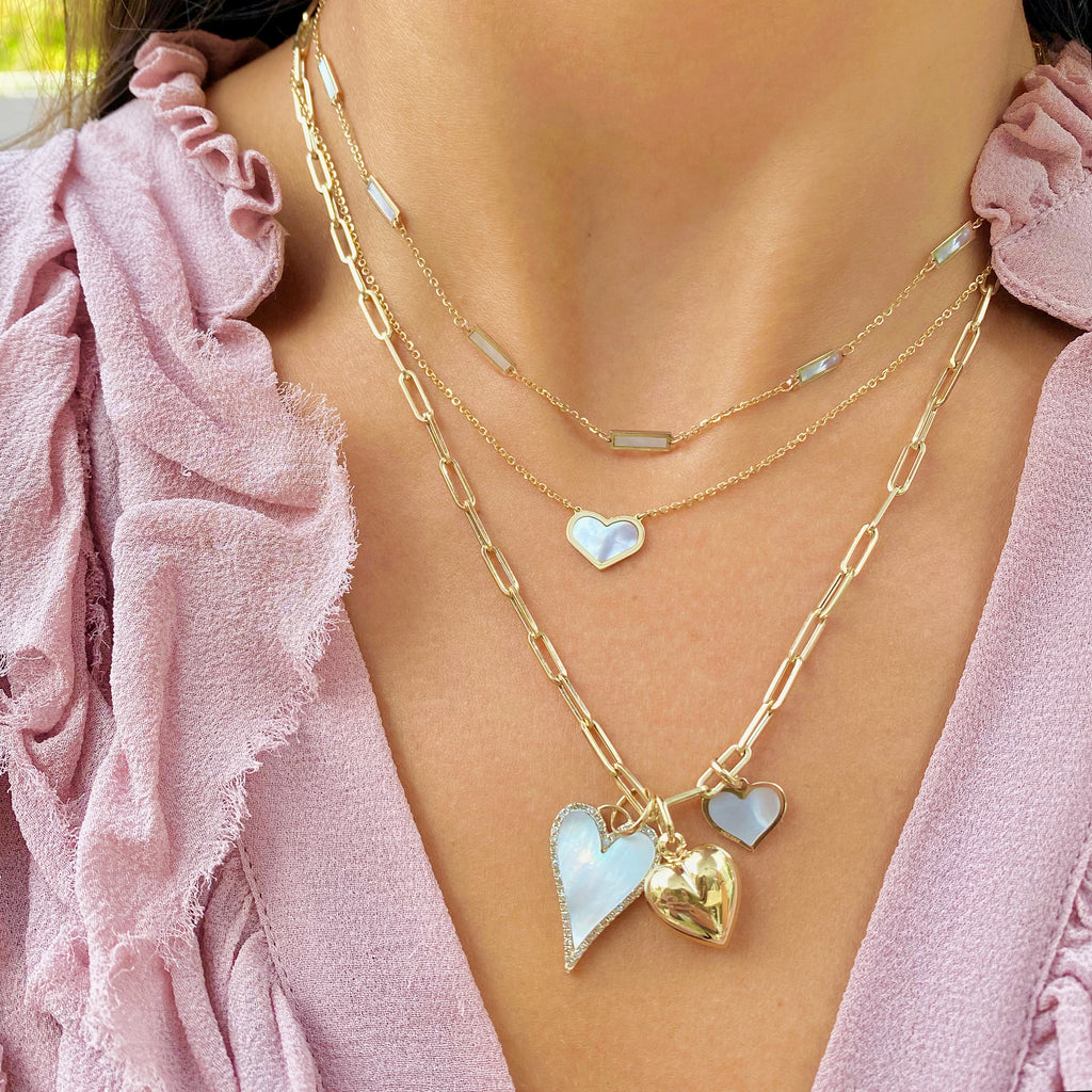 Mini Mother of Pearl Heart Charm