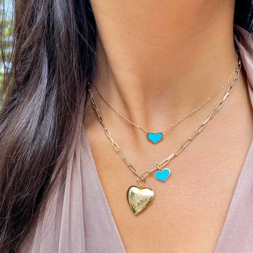 Mini Turquoise Heart Charm