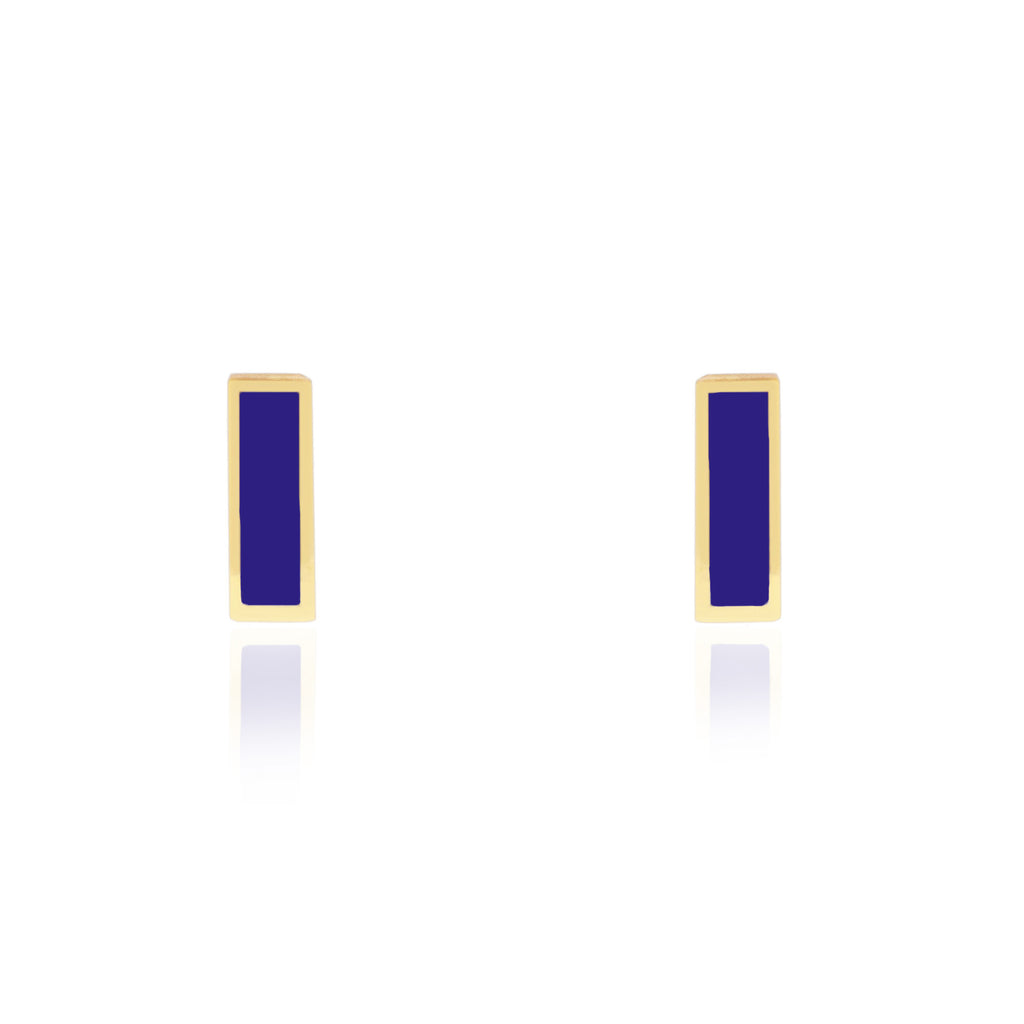 Lapis Baguette Stud Earrings