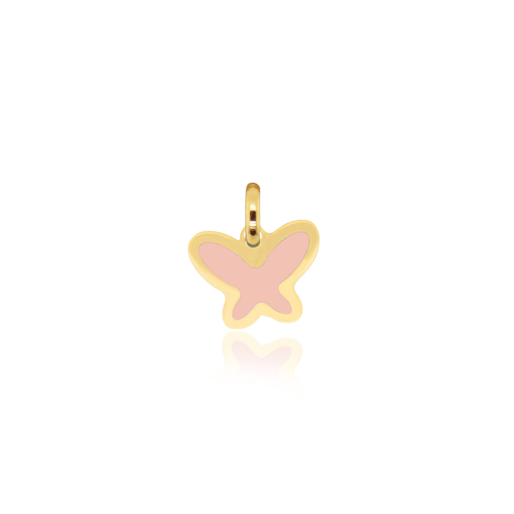 Mini Pink Mother of Pearl Butterfly Charm