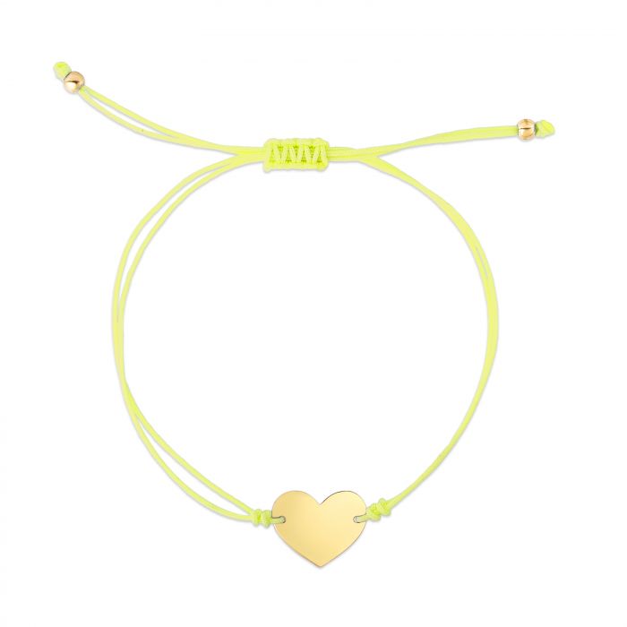 Yellow Cord Heart Bracelet